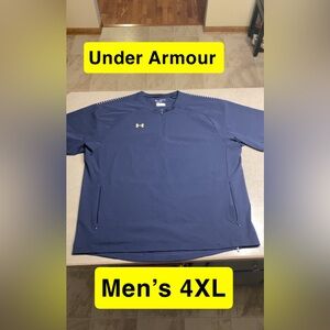 Men’s Under Armour 4XL Navy Quarter Zip Shirt With Zippered Pockets Navy Blue